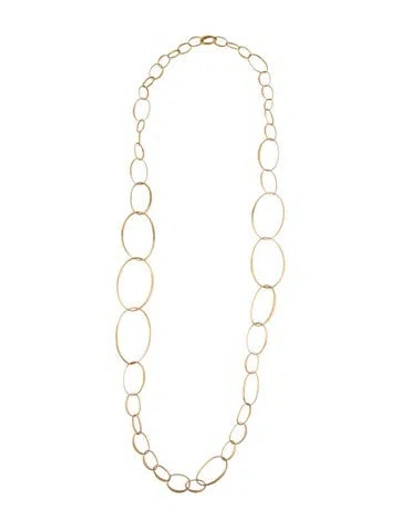 Pre-owned Pomellato 18k Long Oval Chain Necklace, 42" In Multi
