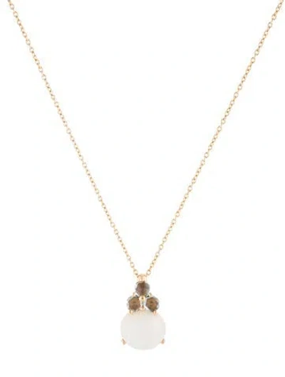 Pre-owned Pomellato 18k Moonstone & Aquamarine Luna Pendant Necklace, 16.75" In Multi