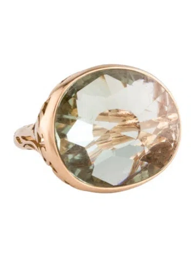 Pre-owned Pomellato 18k Prasiolite Arabesque Ring In Multi