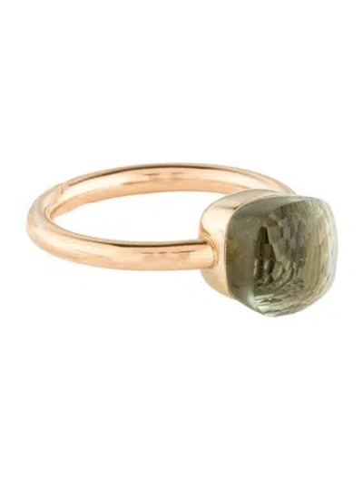 Pre-owned Pomellato 18k Prasiolite Petite Nudo Ring In Multi