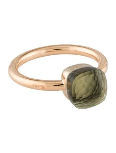Pre-owned Pomellato 18k Prasiolite Petite Nudo Ring In Multi
