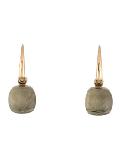 Pre-owned Pomellato 18k Prasiolites Nudo Petit Earrings In Multicolor