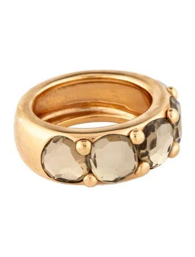 Pre-owned Pomellato 18k Quartz Narciso Band In Multicolor