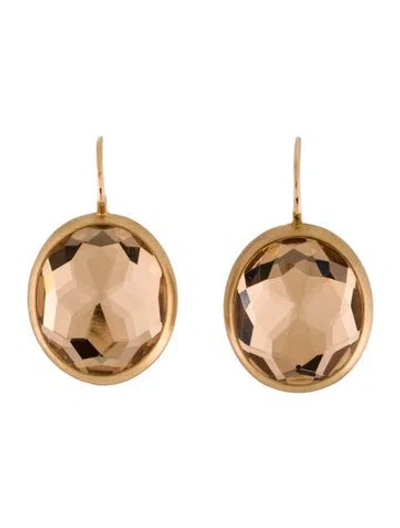 Pre-owned Pomellato 18k Quartz Narciso Drop Earrings In Multi