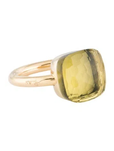 Pre-owned Pomellato 18k Quartz Nudo Maxi Ring In Multi