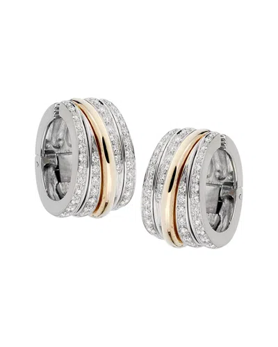 Pre-owned Pomellato 18k Rose Gold 1.35 Ct. Tw. Diamond Clip-on Earrings (authentic Pre-loved) In Gray
