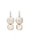 Pomellato 18k Rose Gold Diamond Mother-of-pearl Earrings In Gold