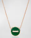 POMELLATO 18K ROSE GOLD DOT MALACHITE AND MOTHER OF PEARL PENDANT NECKLACE