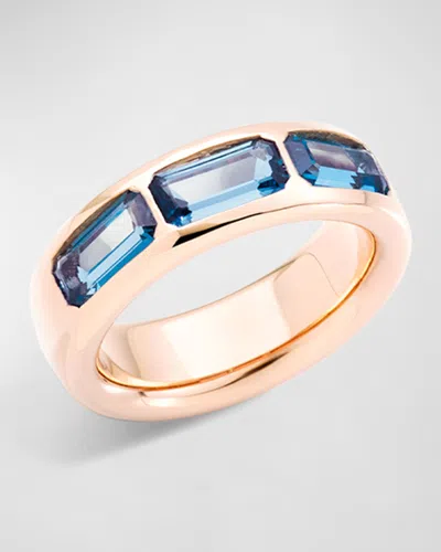 Pomellato Rose Gold And London Blue Topaz Iconica Ring