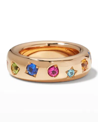 Pomellato 18k Rose Gold Iconica Fancy Ring In Burgundy