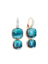 Pomellato 18k Rose Gold Nudo Multistone Earrings In Blue