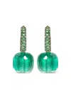 Pomellato 18k Rose Gold Nudo Multistone Earrings In Green