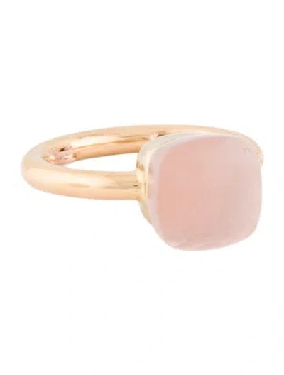 Pre-owned Pomellato 18k Rose Quartz Nudo Classic Cocktail Ring In Multi