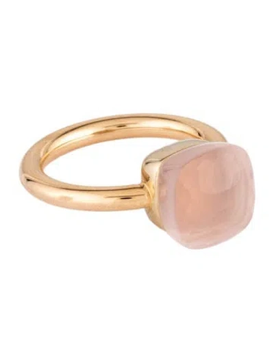 Pre-owned Pomellato 18k Rose Quartz Nudo Classic Ring In Multicolor