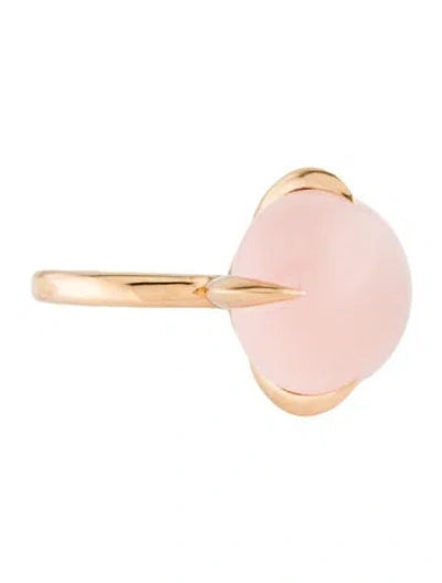 Pre-owned Pomellato 18k Rose Quartz Veleno Cocktail Ring In Multi