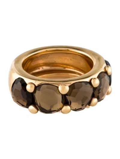 Pre-owned Pomellato 18k Smoky Quartz Narciso Band In Multicolor