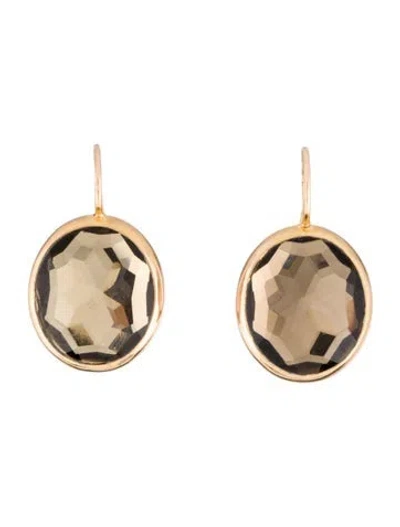 Pre-owned Pomellato 18k Smoky Quartz Narciso Drop Earrings In Multi