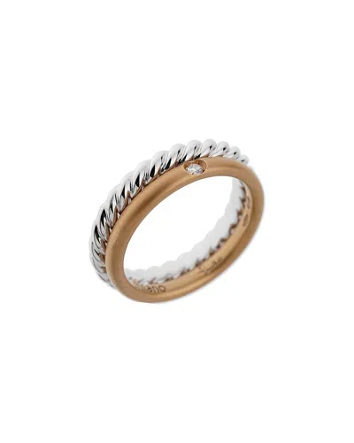 Pre-owned Pomellato 18k Two-tone 0.03 Ct. Tw. Diamond Ring (authentic Pre-loved) In Gold