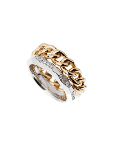 Pre-owned Pomellato 18k Two-tone 0.20 Ct. Tw. Diamond Ring (authentic Pre-loved)