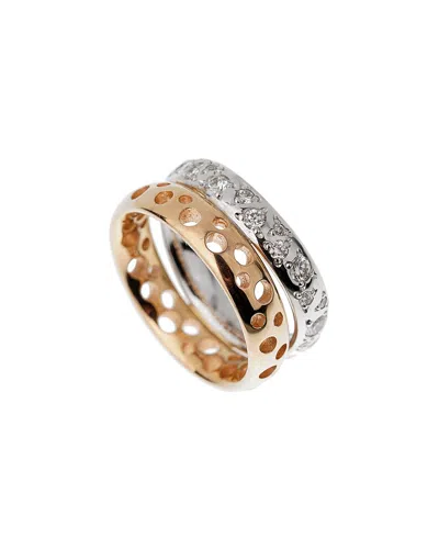 Pre-owned Pomellato 18k Two-tone 0.76 Ct. Tw. Diamond Ring (authentic Pre-loved) In Gold