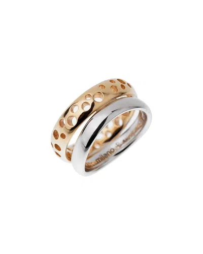Pomellato 18k Two-tone Stacking Bubble Ring (authentic Pre-loved) In Gold