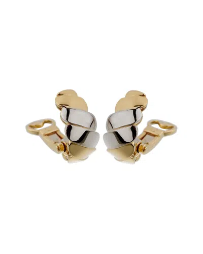Pomellato 18k Two-tone Wave Clip-on Earrings (authentic Pre-loved) In Gold