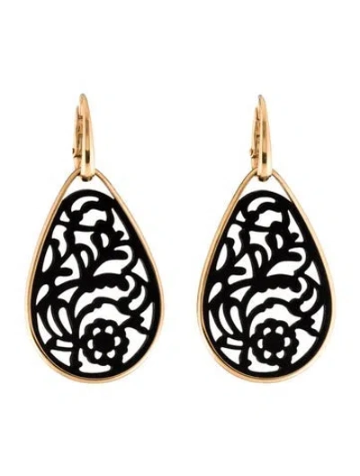 Pre-owned Pomellato 18k Victoria Drop Earrings In Black