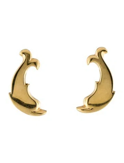 Pre-owned Pomellato 18k Vintage Dolphin Clip-on Earrings In Multi