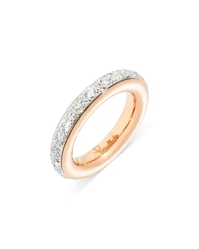 Pomellato 18k White & Rose Gold Iconica Diamond Eternity Band, 1 Tcw
