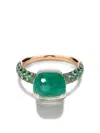 Pomellato 18k White Gold Nudo Multi-stone Ring In Green