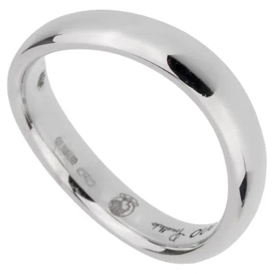 Pre-owned Pomellato 18k White Gold Wave Band Ring Sz 5 1/4