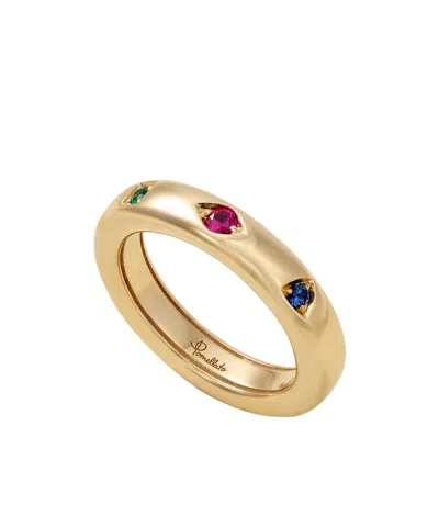 Pomellato Iconica 18-karat Rose Gold, Ruby, Sapphire And Emerald Ring