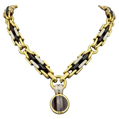 Pre-owned Pomellato 1980s  Gold, Diamond And Tourmaline Necklace With Pendant In Multi