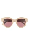 Pomellato 49mm Novelty Round Sunglasses In Nude Violet