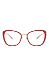 Pomellato 53mm Cat Eye Optical Glasses In Red Gold