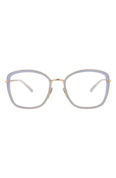 Pomellato 53mm Square Optical Glasses In Blue/gold