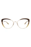 Pomellato 54mm Cat Eye Optical Glasses In Brown