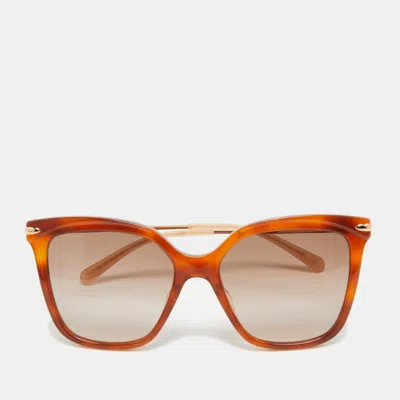 Pre-owned Pomellato Brown/gold Gradient Pm0093s Cat Eye Sunglasses