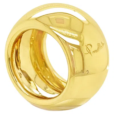Pre-owned Pomellato Brushed Gold Wide Band 18k Yellow Gold Ring