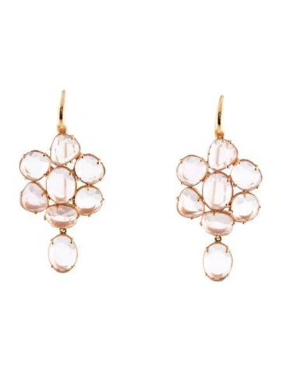 Pre-owned Pomellato Capri Rose Quartz Earrings In Multi