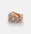 Pomellato Catene 18kt Rose Gold Ring With White Diamonds In Gold
