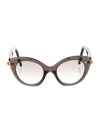 Pre-owned Pomellato Cat-eye Gradient Sunglasses In Black