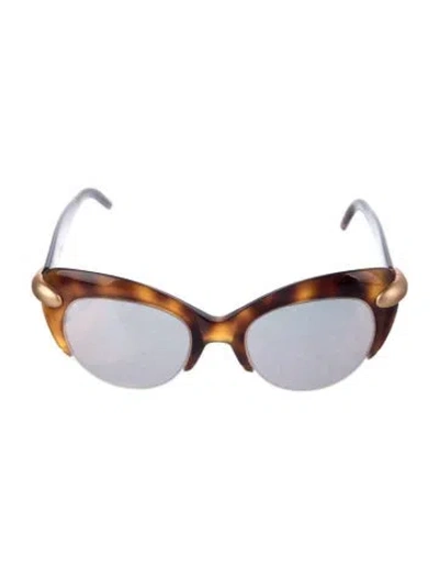 Pre-owned Pomellato Cat-eye Mirrored Sunglasses In Brown
