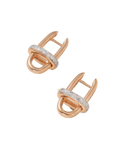 Pomellato Iconica Rhodium-plated 18-karat Rose Gold Diamond Hoop Earrings