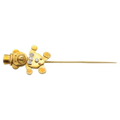 Pre-owned Pomellato Fancy  Pin In 18k Teddy Collection In Multi