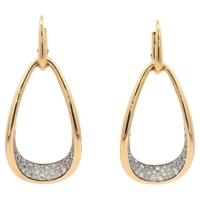 Pre-owned Pomellato Fantina Diamond Earrings 18k Rose Gold In Red