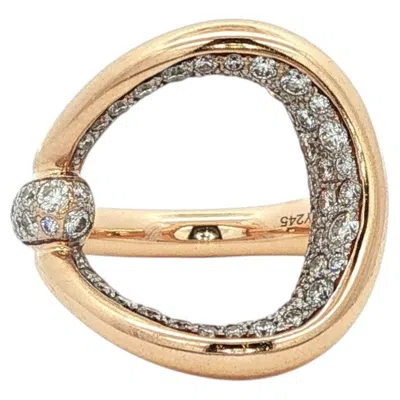 Pre-owned Pomellato Fantina Diamond Ring 18k Rose Gold In Red