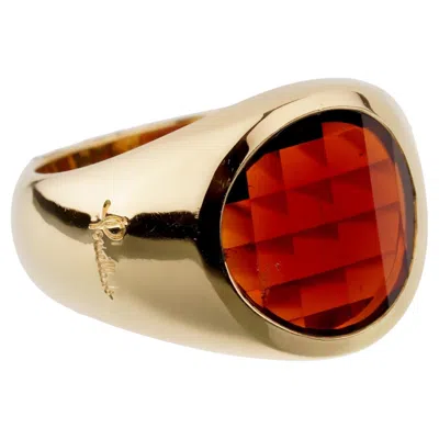 Pre-owned Pomellato Garnet 18k Yellow Gold Cocktail Ring Sz 6 3/4