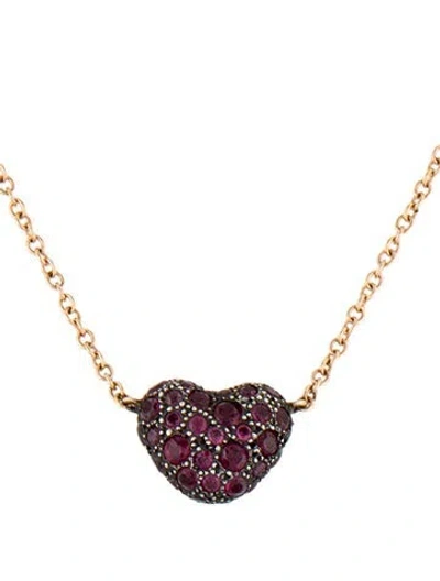 Pre-owned Pomellato Garnet Tabou Pendant Necklace, 16.75" In Multicolor