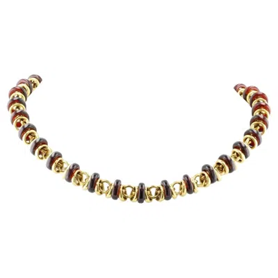 Pre-owned Pomellato Gem Set Rondelle Necklace Bracelet Set In Multi